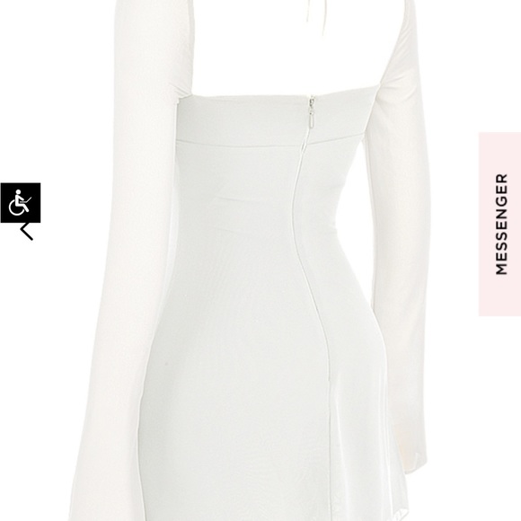 **SOLD** HOUSE OF CB Babydoll Ivory Chiffon Halter Mini Dress - Picture 6 of 8